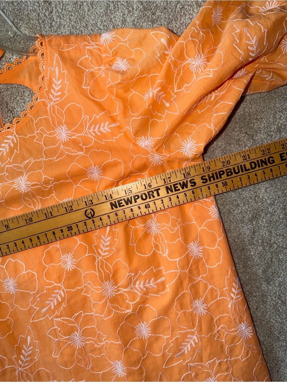 LOFT Orange Embroidered Balloon Sleeve Blouse Size Small NWT - Picture 7 of 7